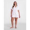 thumbnail image 2 of Joyspun Women's Dreamy Soft Collection Notch Collar Top and Shorts Pajama Set, 2-Piece, Sizes XS-3X, 2 of 6