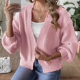 thumbnail image 4 of Diufon Womens Fall Cardigans Solid Color Casual Loose Sweaters Long Sleeve Knit Coats, 4 of 6