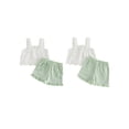 thumbnail image 2 of Loicainy Baby Toddler Girl 2 Piece Clothes 6 12 18 24 Months 2T 3T 4T Solid Color Eyelet Sleeveless Square Neck Tops and Shorts Outfits Set, 2 of 9