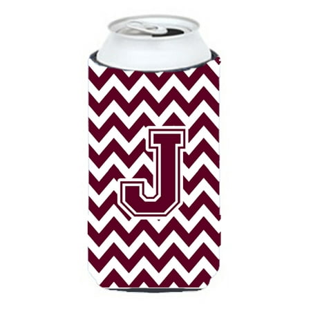 

Caroline s Treasures CJ1051-JTBC Letter J Chevron Maroon and White Tall Boy Hugger Tall Boy multicolor