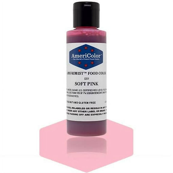 AmeriColor AmeriMist Soft Pink, 4.5 Ounce, Airbrush Food Color