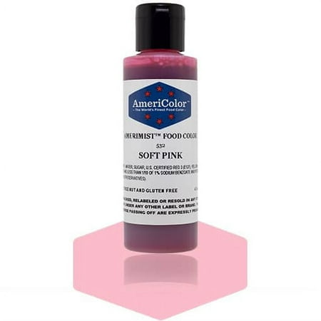 AmeriColor AmeriMist Soft Pink, 4.5 Ounce, Airbrush Food Color