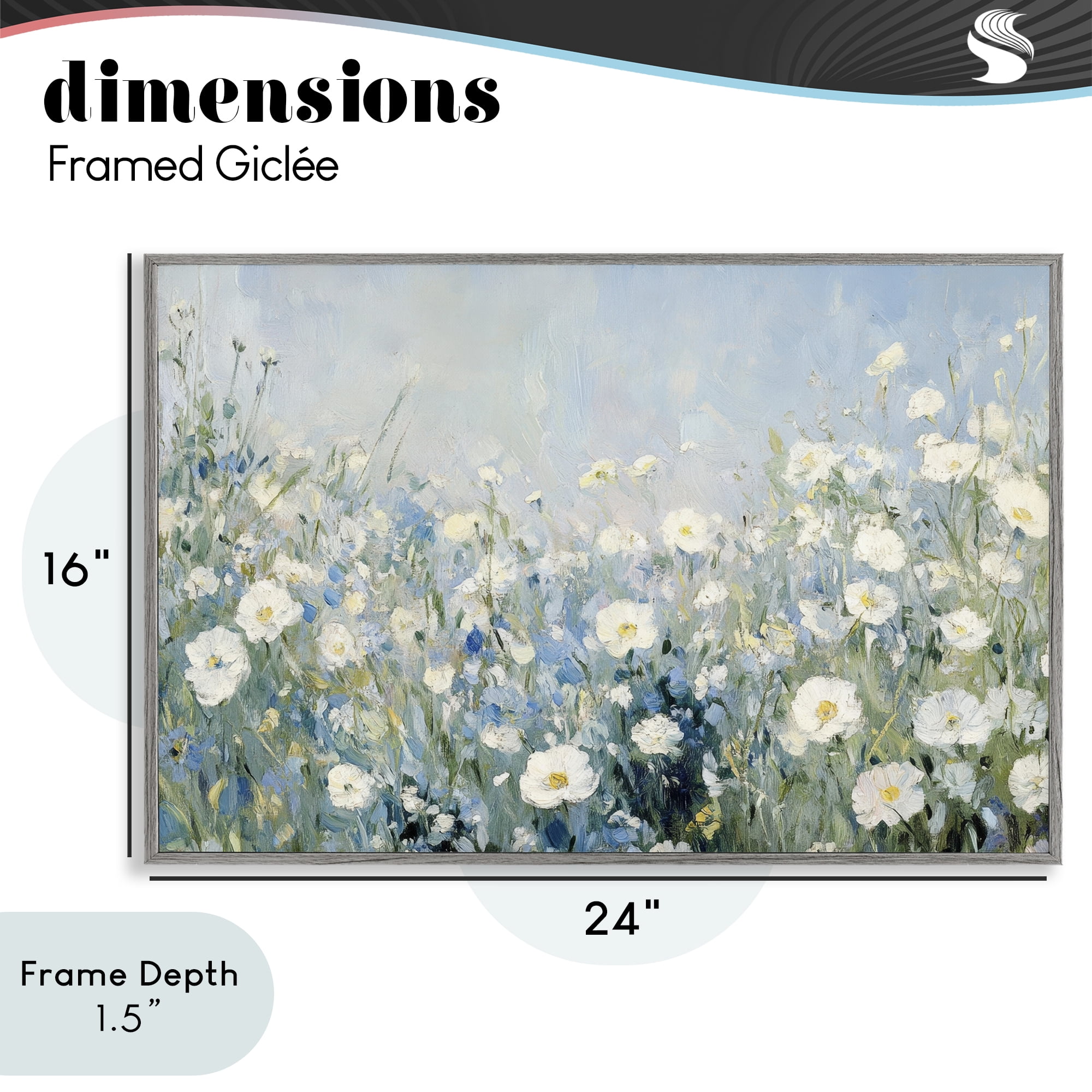 Stupell Industries Meadow Foliage Dream Gray Framed Giclee Art, design by Petal Prints Design