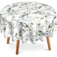 thumbnail image 1 of Nappe Ronde 60 Pouces, Nappe Feuilles de Sauge Verte Imperméable, Résistante aux Taches et aux Plis, Lavable, Housse de Table Ronde pour Maison, Cuisine, Salle à Manger, Fête, Pique-Nique Extérieur, 1 of 6