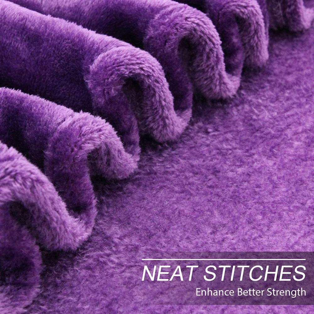 Howarmer Purple Fuzzy Bed Blanket Queen Size Soft Flannel Fleece Blankets All Season
