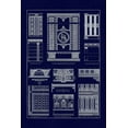 thumbnail image 2 of Buhlmann, J. 17x24 White Modern Wood Framed Museum Art Print Titled - Ceilings with Visible Course of Beams (Blueprint), 2 of 4