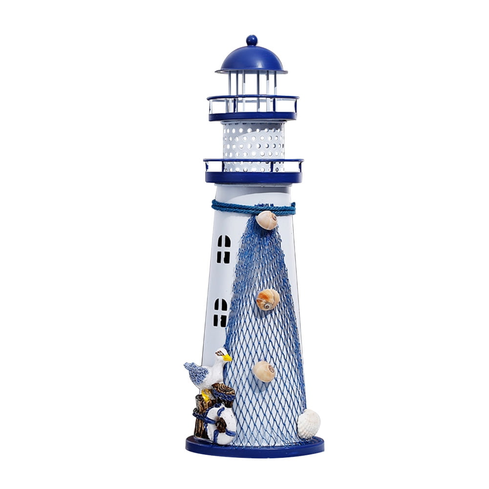Mediterranean Lighthouse Iron Candlestick Table Home Decor Metal Candle Holder ★日本の職人技★