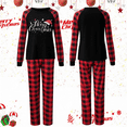 thumbnail image 3 of Matching Christmas Family Pajamas Sets, Xmas Elk Reindeer Print Family Christmas Pjs Matching Sets Loungewear Outfits Christmas PJ's Letter Print Top and Plaid Pants, 3 of 5