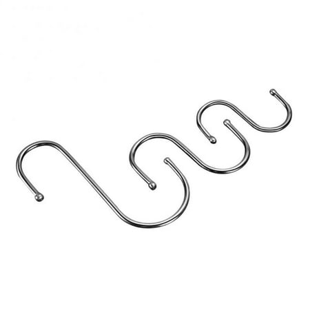 

10pcs Black Stainless Steel S-Shape Hooks Kitchen Bedroom Multifunctional Handrail S Hanger Hook Holder Hook Hanging Storage Tool