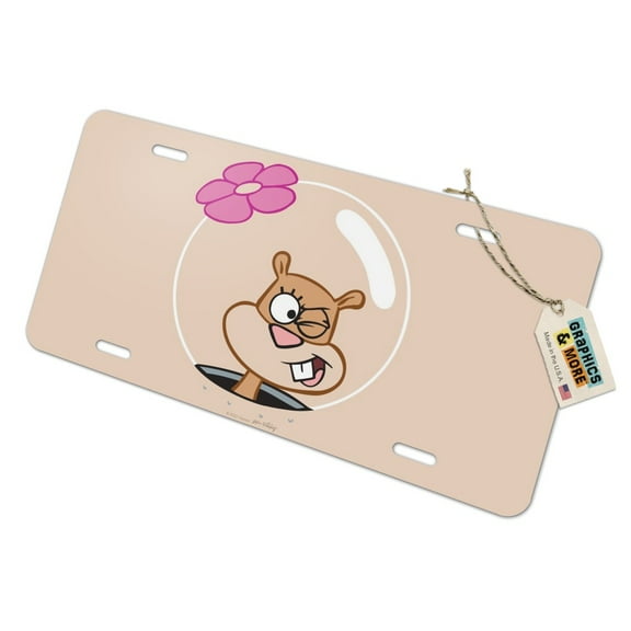 SpongeBob Sandy Wink Face Novelty Metal Vanity Tag License Plate