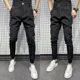thumbnail image 4 of Pantalones ajustados de talle alto y talla grande para hombre, pantalones con trenzas para hombre, ropa informal fina vintage, ropa de vestir de primera calidad, 4 of 5