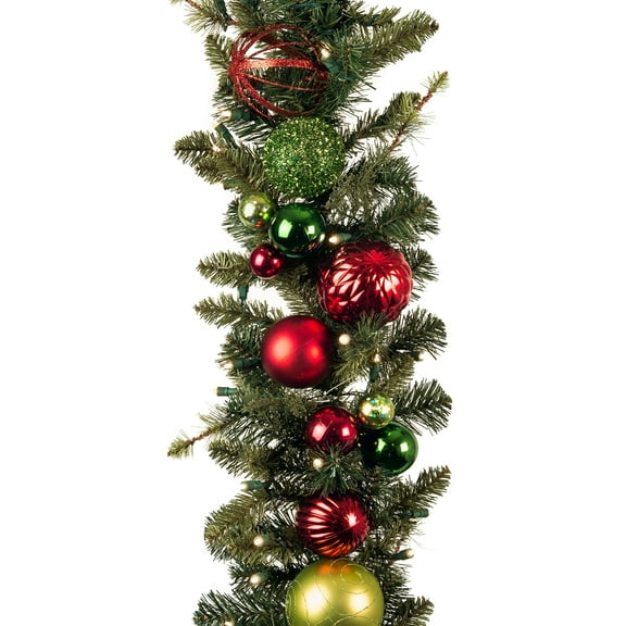 Village Lighting 9 ft. Pre-Lit LED Garland - Festive Holiday