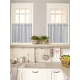 thumbnail image 5 of Vintage Stripes 2 Panel Kitchen Curtains for Small Windows, Retro Minimalist Lines Pattern Light Blue Bathroom Tier Curtain, Short Window Treatment for Bedroom/Living Room 55"x24", 5 of 6