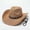 #-【Khaki | 1× Hat】, variant on Western Cowboy Hat Big Brimmed Hat Tibetan Top Hat Belt Accessories Classic Style Unisex Hat Sun Protection Wide Brim Adjustable, Black, JKODE