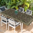 thumbnail image 2 of Sage Green Floral Boho Table Cloths for 8 Foot Rectangle Tables, Ethnic Tribe Abstract Art Flower Patio Waterproof Elastic Fitted Tablecloths, Washable Rectangular Table Cover for Camping, 2 of 8