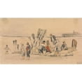 thumbnail image 3 of Samuel Prout 18x12 Black Modern Framed Museum Art Print Titled - Fisherfolk on the Beach, Ostend, 3 of 5
