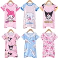 thumbnail image 2 of Camisón Kawaii Sanrios para niños, ropa de dormir de dibujos animados de MyMelody Kuromi Cinnamoroll, Vestido de manga corta de verano, regalo para el hogar, 2 of 4