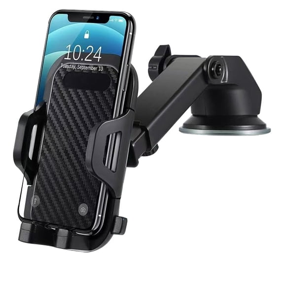 3-in-1 Universal Car Phone Mount, 360° Adjustable, Fits Dashboard Air Vent Windshield, Anti-Shake Phone Holder for All Smartphones (Black)