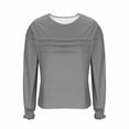 thumbnail image 5 of LNWUY Women Tops Long Sleeve Blouses Dressy Casual Crewneck Pleated Tunic Shirts Solid Color Loose Fashion Clothes Gray S, 5 of 8