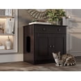 thumbnail image 2 of Palace Imports 100% Solid Wood Ziva 2-Door Cat Litter Box Enclosure with 2-Drawers, Java, 2 of 5
