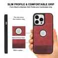 thumbnail image 5 of Allytech Slim Back Cover for Apple iPhone 13, Vintage PU Leather Anti-Sctratch Bumper Shockproof Protective Phone Case for iPhone 13 - Red, 5 of 7