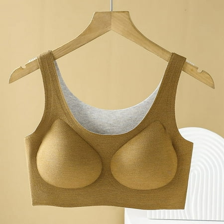 Cashmere Silk Thermal Bra Sexy Vest Autumn and Winter Warm Seamless Invisible Underwear Anti-Sagging Cover Supernumerary Breast