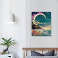 thumbnail image 4 of Shiartex  Canvas Wall Art,Pink Moon Beach Print Canvas Painting for Bedroom Living Room Kitchen Bathroom Corridor Dining Room Hotel Decor 16x20 in/12x16 in, 4 of 5