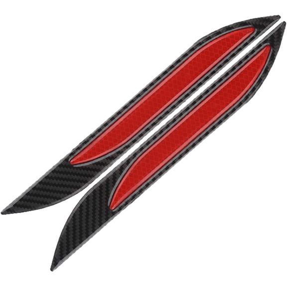 Car Bumper Reflective Strips Red Warning Safety Reflector Sticker,Round Edging Self-Adhesive for Car Decals Truck SUV Boat - 2 Pack