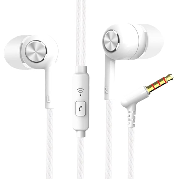 Écouteurs Intra-Auriculaires avec Microphone - Écouteurs Filaires 3,5 mm, pour iOS et Android, Câble en Cuivre Sans Oxygène