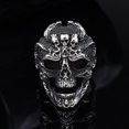 thumbnail image 2 of Anillo de acero de titanio con diseño de calavera de hip hop personalizado avanzado para hombres y mujeres, joyería de Halloween, 2 of 4