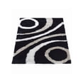 thumbnail image 3 of Rugsotic Carpets Hand Tufted Shag Polyester Eco-Friendly Area Rugs - 5'x8', Rectangle, Black, Plain Solid Design, High Pile Handmade Anti Skid Rugs for Living Room, Bed Room K000A2, 3 of 5