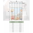 thumbnail image 6 of No Hook Shower Curtains with Snap in Liner, Blue Red Coastal Waterproof Fabric Shower Curtain, Nautical Beach Summer Coral Shell Double Layers & See-Through Top Window Bathroom Curtains 72''x96'', 6 of 6