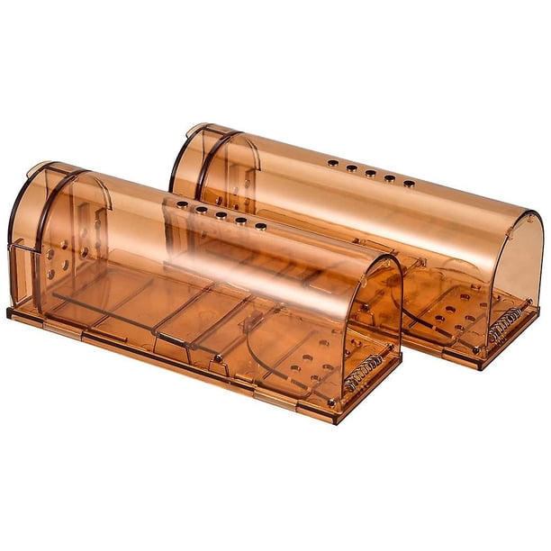 Trampa para ratones vivos de 4 piezas, atrapasueños reutilizable para ratones humanos sin mecanismo de orificio de aire, para cocina, jardín, hogar, ático, garaje, 6,69*2,44*2,56 pulgadas