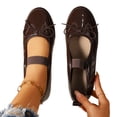 thumbnail image 4 of BRGZLK Women's Mary Jane Flats 2026 Solid Color Comfortable Dressy Ballet Flats Shoes with Elastic Strap Casual Fashion Slip On Walking Shoes Brown 7.5, 4 of 9