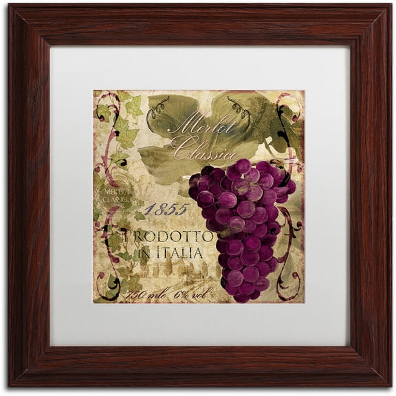 Trademark Fine Art "Vino Italiano I" Canvas Art by Color Bakery White Matte, Wood Frame