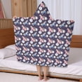 thumbnail image 5 of Dark Purple Cartoon Unicorn Flower Pattern Hooded Bath Towel，50"x30" for Ages 3 To 12 Kids, Quick Dry Lightweight Soft Microfiber Hood Beach Towel Cover Up for Kids, 5 of 7