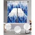 thumbnail image 2 of Blue Christmas Swag Kitchen Curtains Sets for Windows 24 Inch Length, Winter Snowflake Abstract Forest Tree Short Window Curtain Panels Swags Valances and Tiers 3 Piece Set for Cafe/Dining Room, 2 of 5