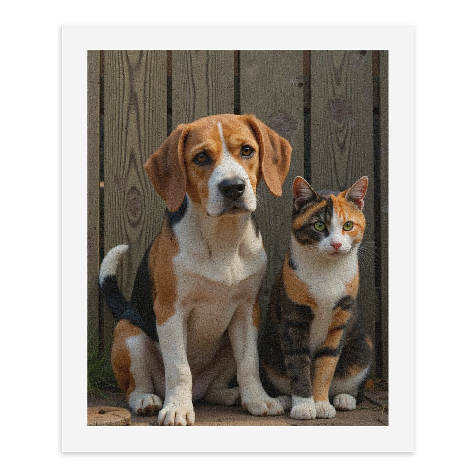 Paint By Numbers Kit for Adults Beginner - Dog Cat Companionship Portrait Wood DIY Canvas Painting Kits for Adults, Frameless Paint By Number for Adults for Home Wall Decor 16x20 Inch