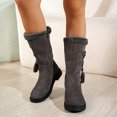 thumbnail image 5 of Viluyesy Womens Winter Boots, Low Heels Zipper Warm Fleece-Lined Fashion Mid Calf Snow Boots Gray US7.5, 5 of 9