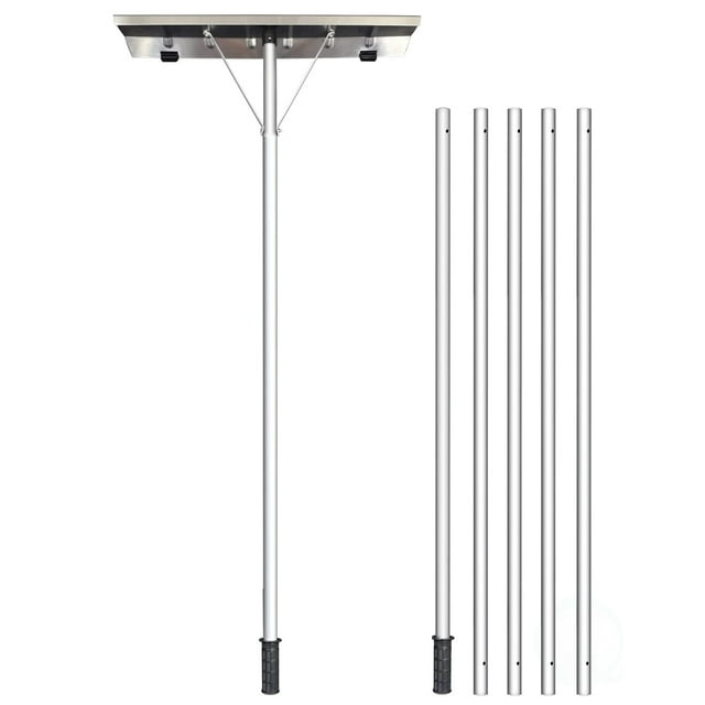 Outdoor Extendable Aluminum Sturdy Lightweight Roof Snow Rake with Anti-Skid Handle