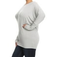 thumbnail image 3 of Women's Plus Size Dolman Long Sleeve Solid Loose Fit Tunic Top, 3 of 4