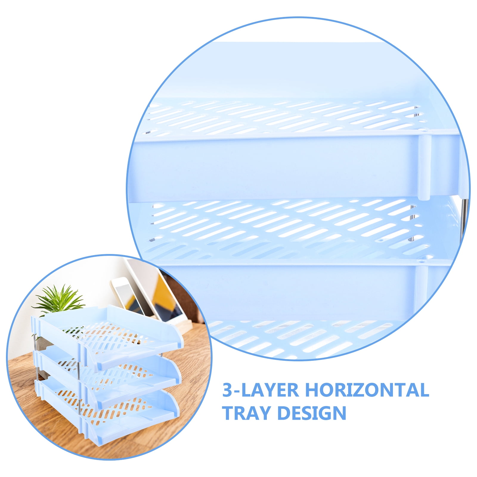 Metal Document Organizer File Tray – Desktop Office Desk Folder & Letter Holder 9 thumbnail image