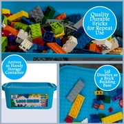 Brick Loot 1,000 Brick Building Blocks - STEM Toy Bricks in Storage Bin - Multicolor - Compatible with Major Brands