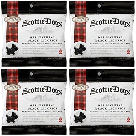 - Gimbal's Fine Candies All Natural Black Licorice Scottie Dogs 2.75 oz Bags (Pack of 4)