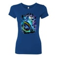 thumbnail image 2 of Great White Shark Species in Ocean | Womens Fishing Slim Fit Junior Tee, Royal, X-Large, 2 of 3