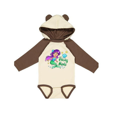 

Inktastic Vacay Mode- mermaid with green tail Gift Baby Girl Long Sleeve Bodysuit