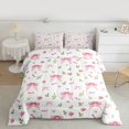thumbnail image 2 of Homewish Ribbon Bowtie Bowknot Bedding Comforter Set,Cute Flower Floral Twin Comforter Sets,Pink White Green Bedding Set For Girls,Ultra Soft Home Decor Reversible,2 Pieces, 2 of 8