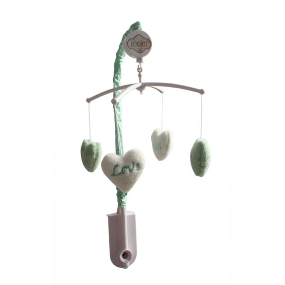 Bacati - Aztec Love Grey/Mint Musical Baby Crib Mobile