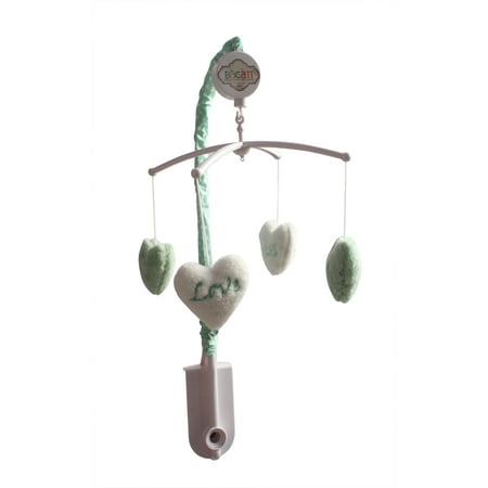 Bacati - Aztec Love Grey/Mint Musical Baby Crib Mobile