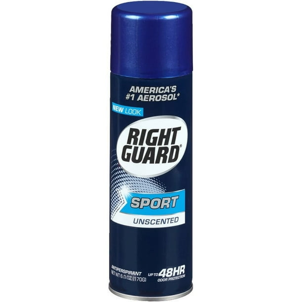 6 Pack - Right Guard Sport Unscented Aerosol Antiperspirant Spray 6 oz